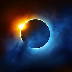 A solar eclipse in the sky

Description automatically generated