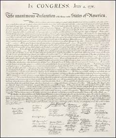 Engrossed copy of the United States Declaration of Independence