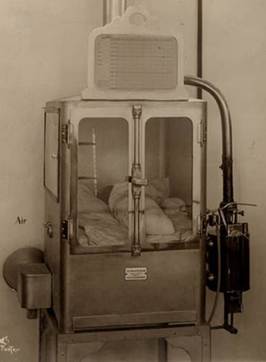The first baby incubator in the U.S. in State Emigrant Hospital in New York
